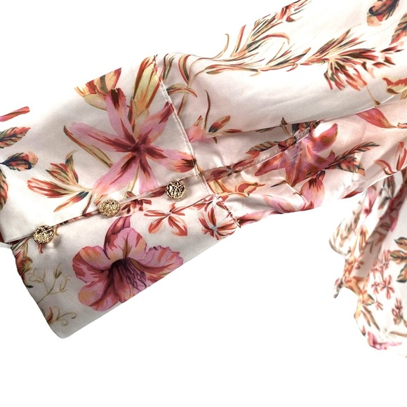 Runaway The Label | NEW Ruby Alani Front Tie Mini Dress in White Floral Size XL - Picture 11 of 13